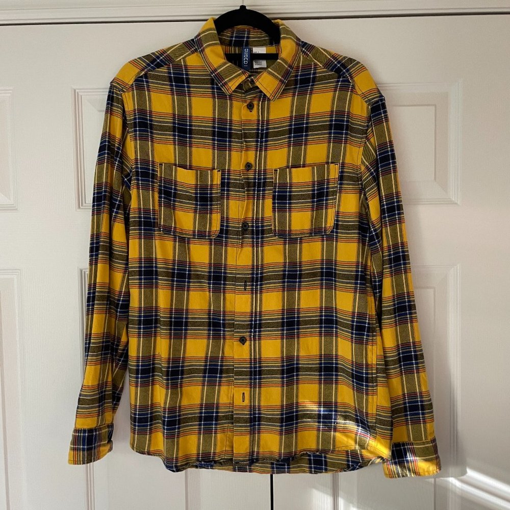 Yellow Plaid Button-Down Shirt